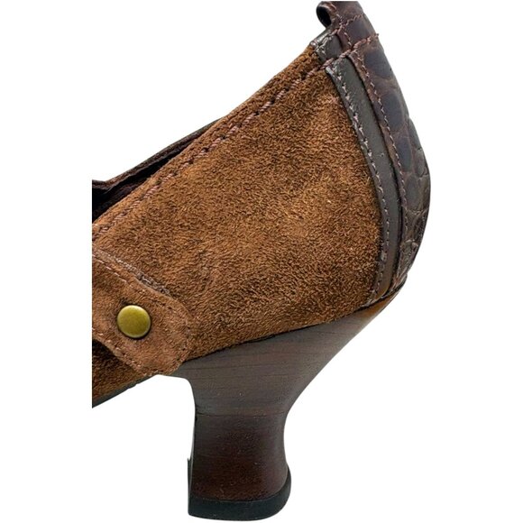 INDIGO by Clarks Brown Suede Mary Jane Spool Heel Pumps - Picture 5 of 11
